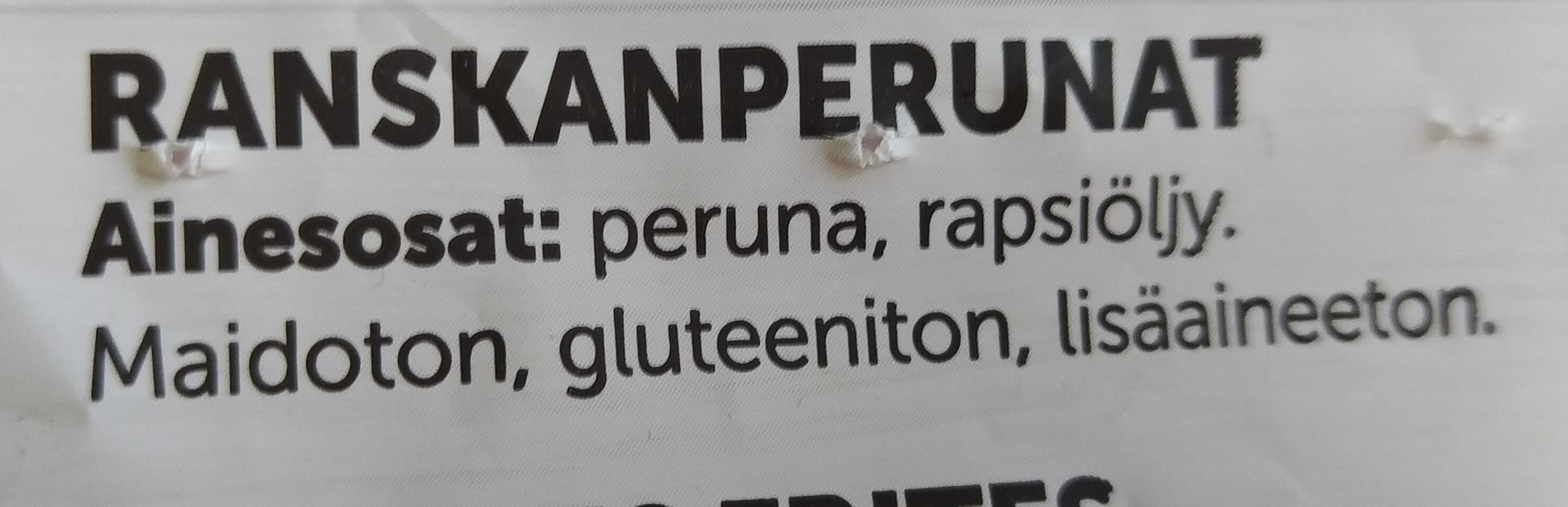 Oolannin Uunirapeat ranskanperunat packshot