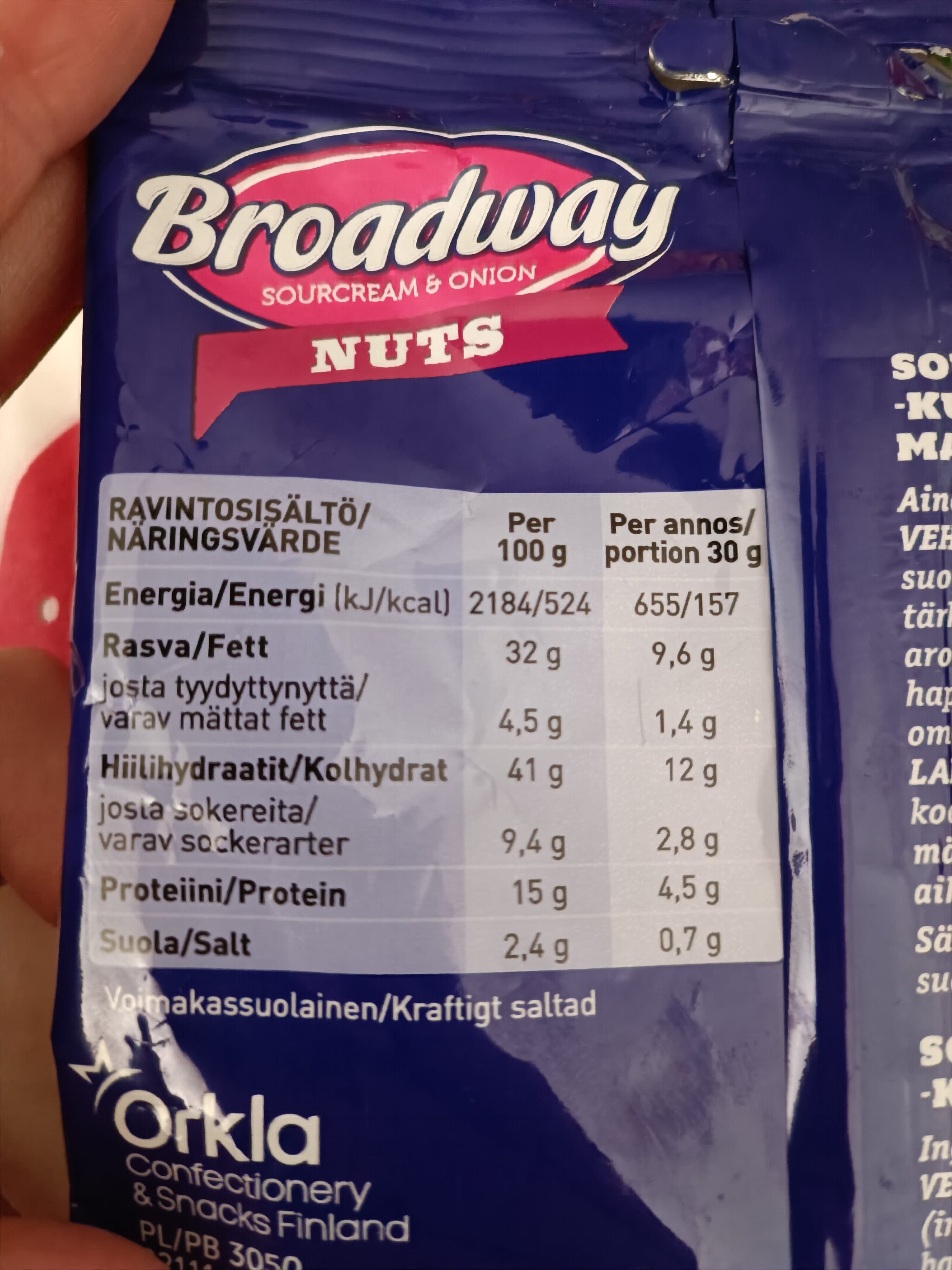 Taffel Sourcream & onion - kuorrutettuja maapähkinöitä packshot
