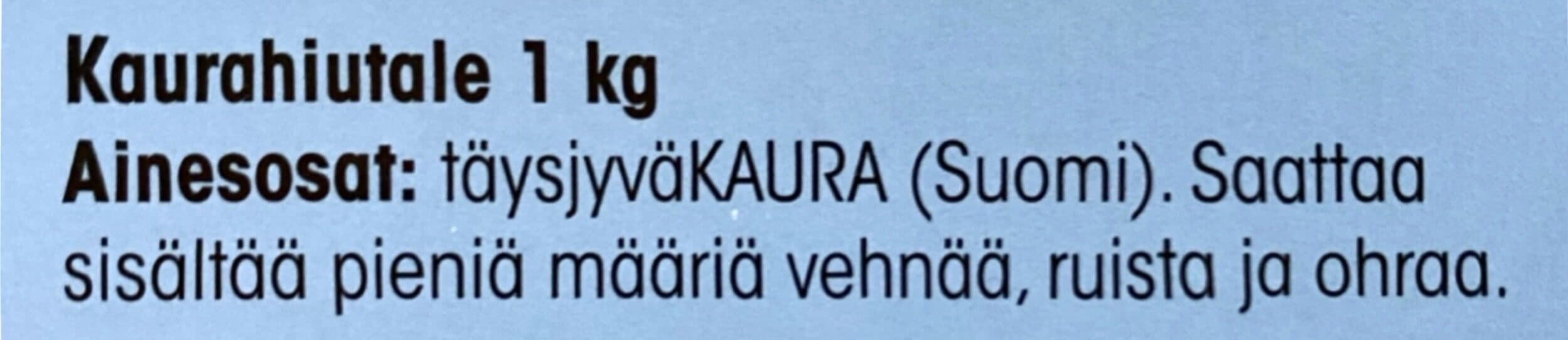 Pirkka Suomalainen Kaurahiutale packshot