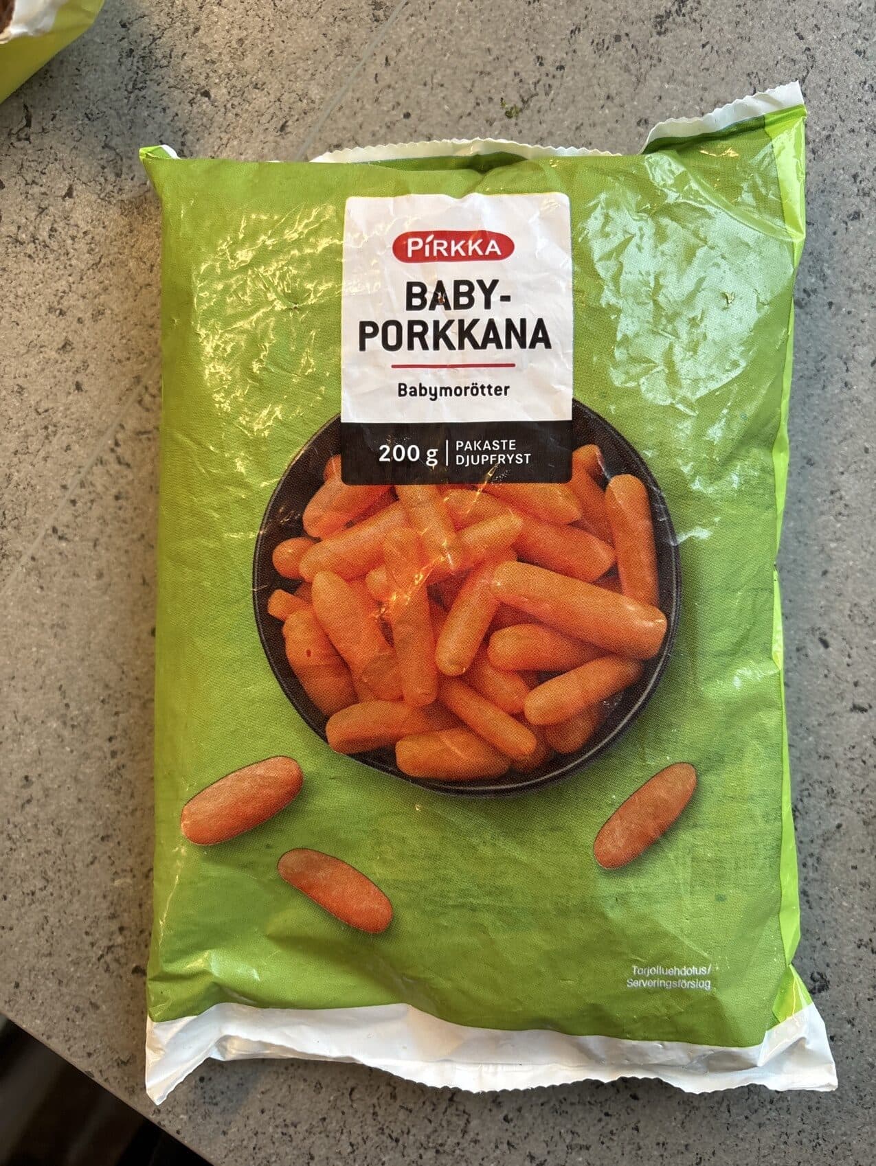 Pirkka Frozen Baby Carrots packshot