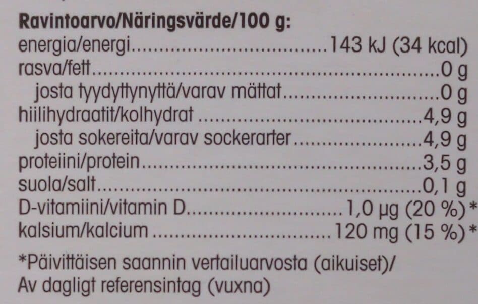 Pirkka Suomalainen rasvaton maito packshot