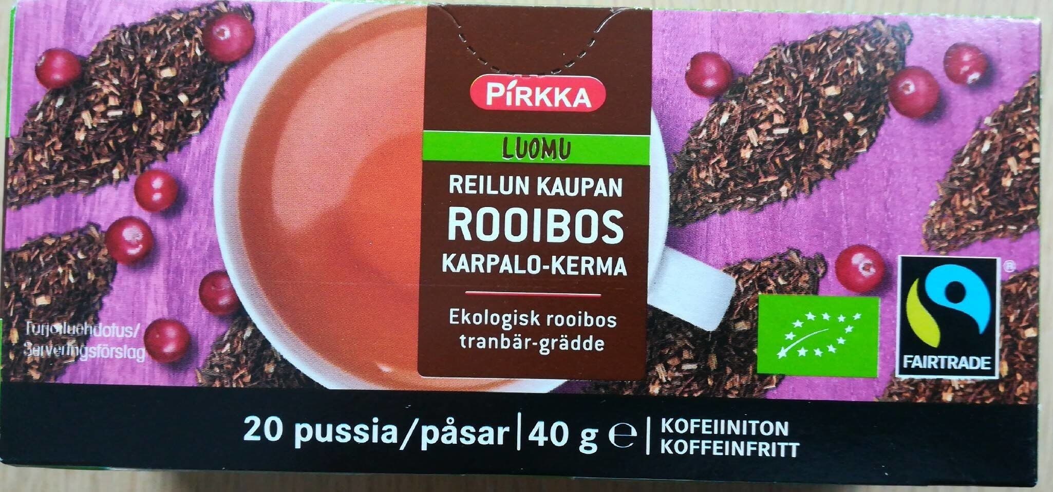 Pirkka Rooibos karpalo-kerma packshot