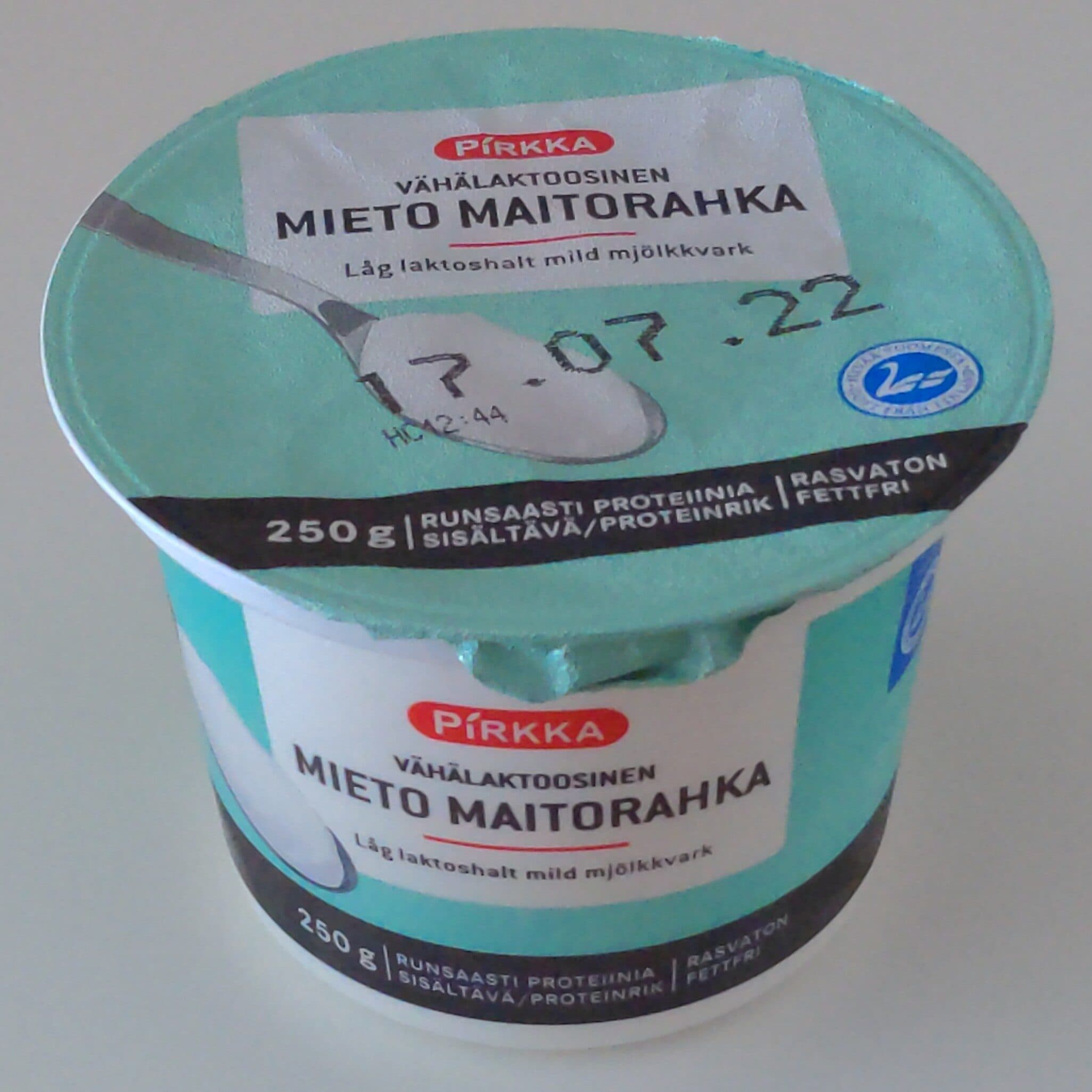 Pirkka Vähälaktoosinen mieto maitorahka packshot