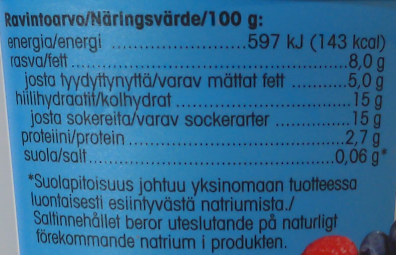 Pirkka Kreikkalainen jogurtti vadelma- ja mustikkahillolla packshot