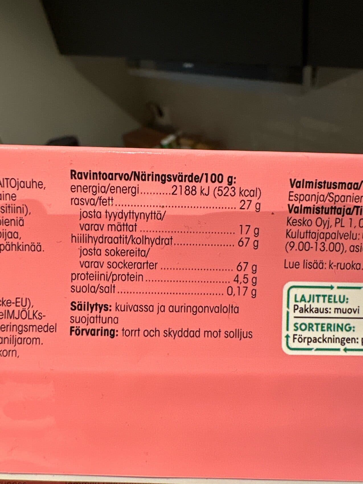 Pirkka Pirkka Valkoinen Leivontasuklaa packshot