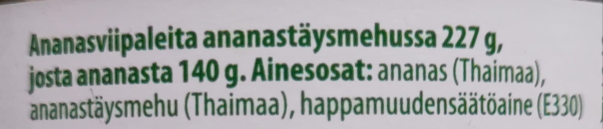 K-menu Ananasviipaleet ananastäysmehussa packshot