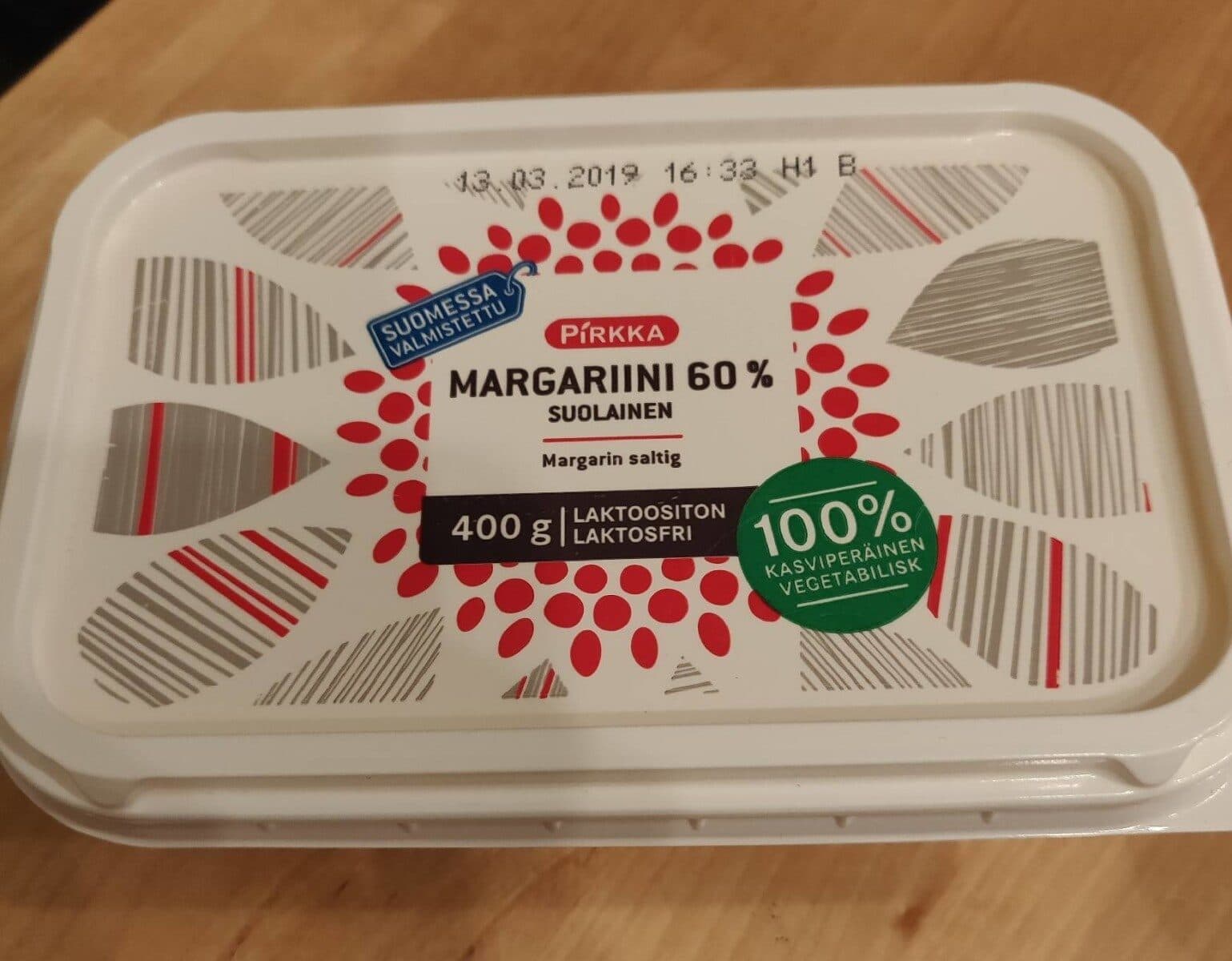 Pirkka Margariini 60% suolainen packshot