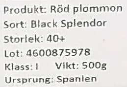 Fruit Value Röd plommon packshot