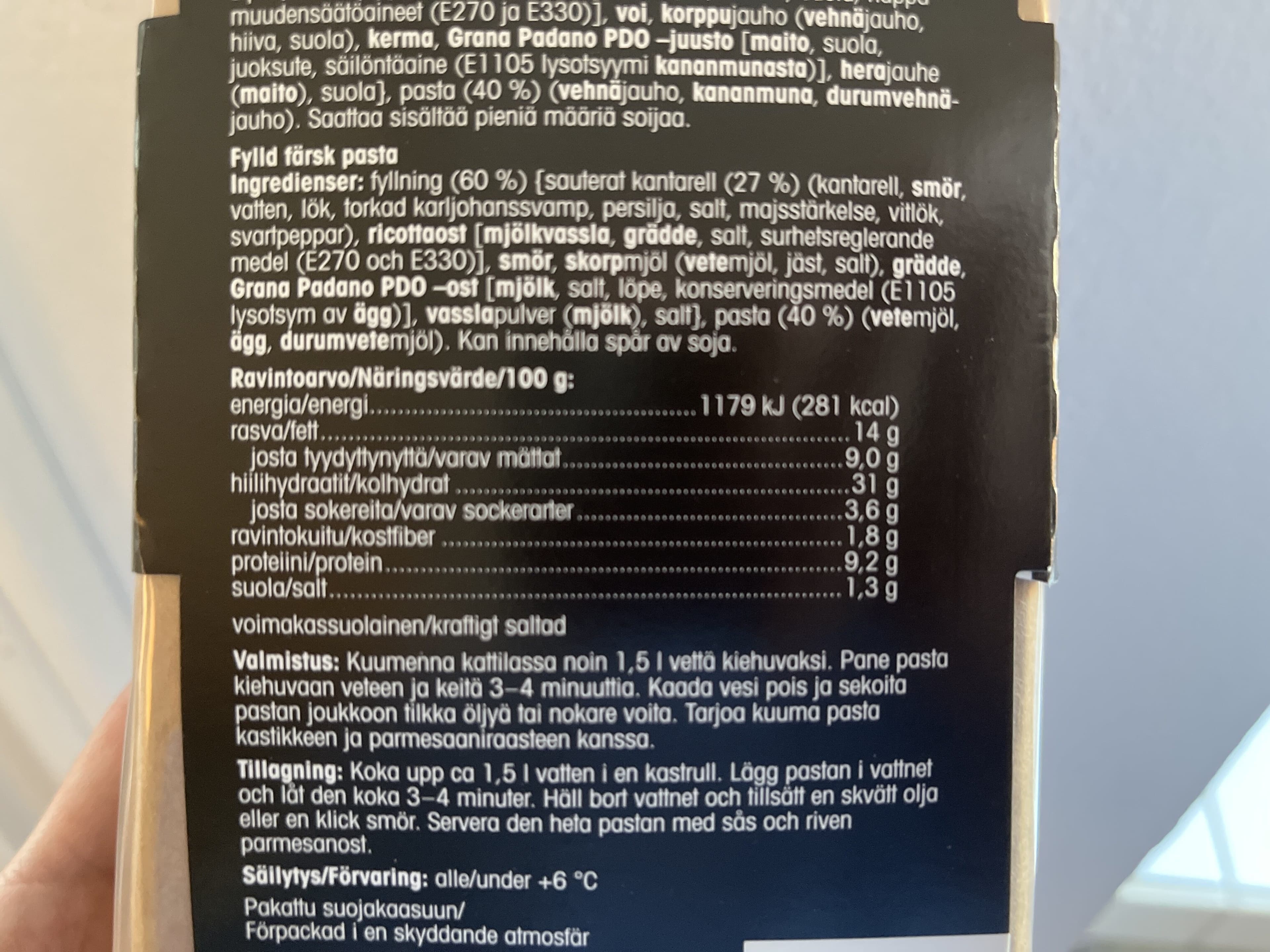 Pirkka Ravioli Kantarelli packshot