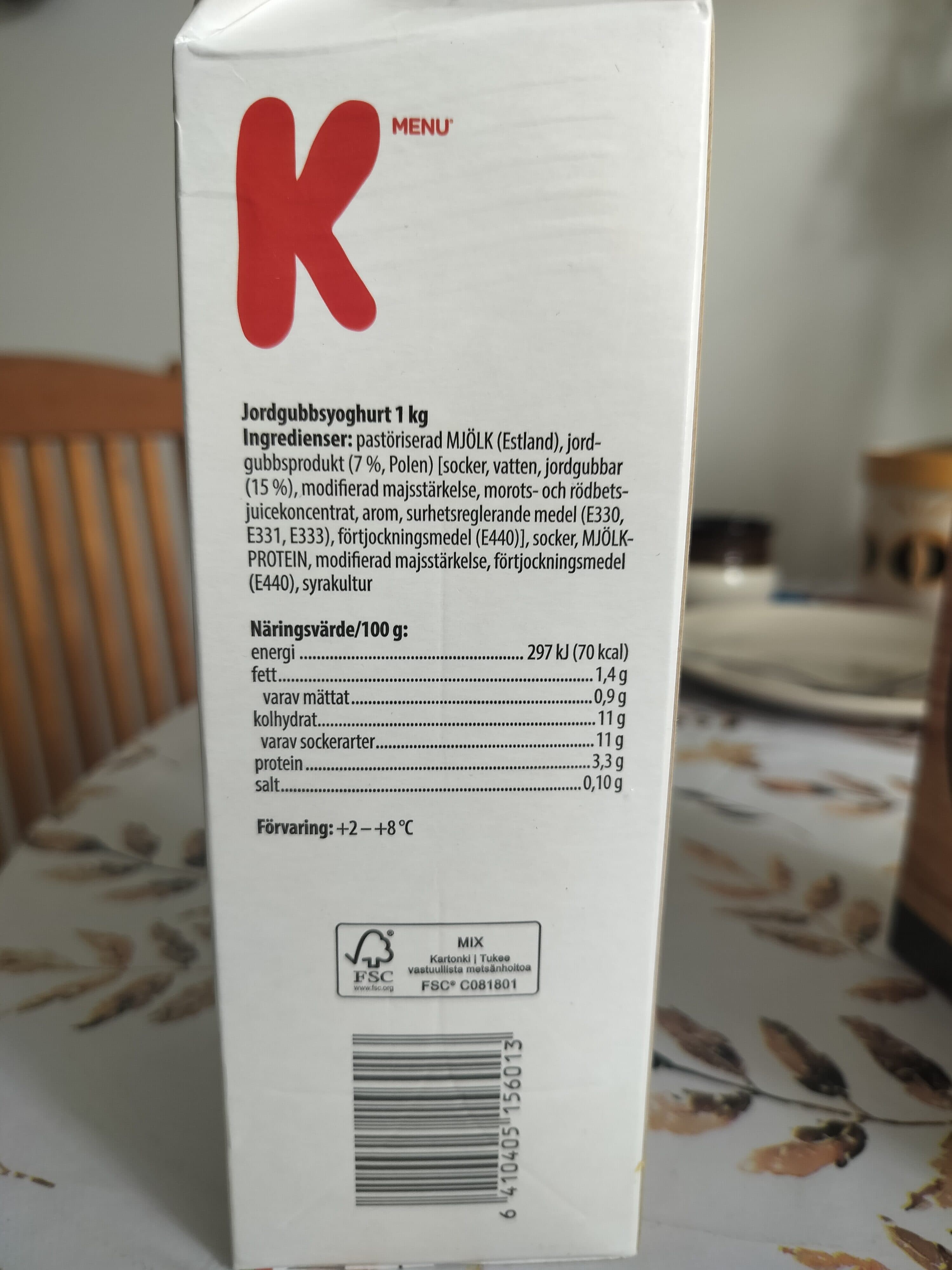 K-menu Mansikkajogurtti packshot