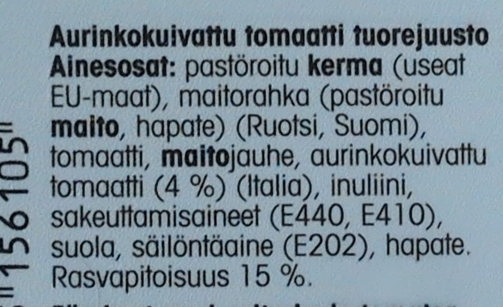 Pirkka Spreadable cheese, Dried tomato packshot