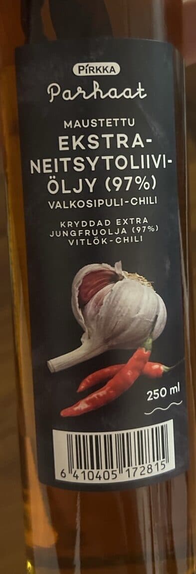 Pirkka Oliiviöljy chili packshot