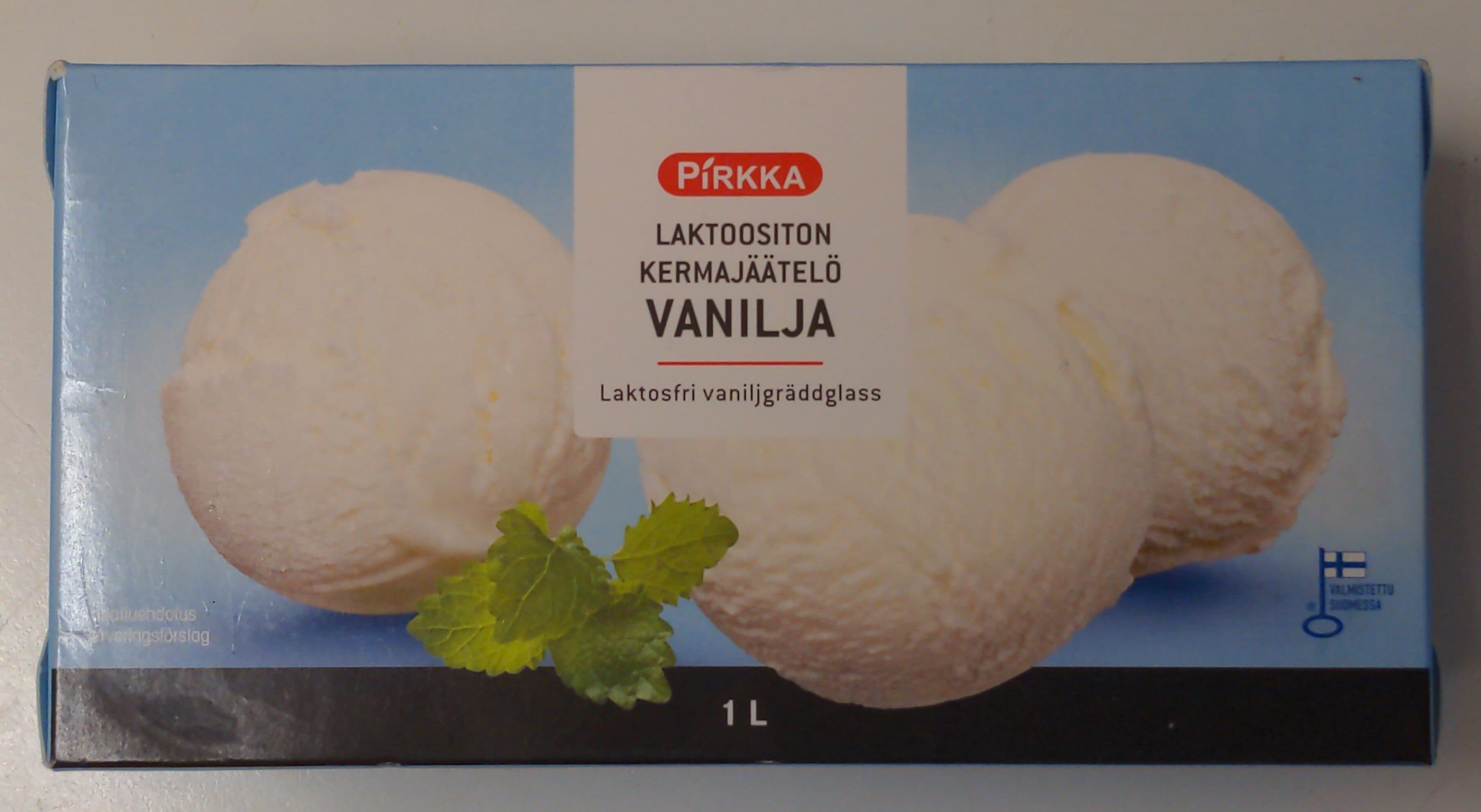 Pirkka Laktoositon kermajäätelö vanilja packshot