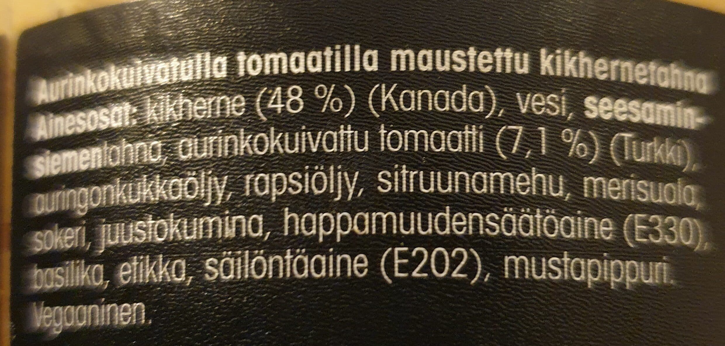 Pirkka Parhaat Hummus aurinkokuivattu tomaatti packshot