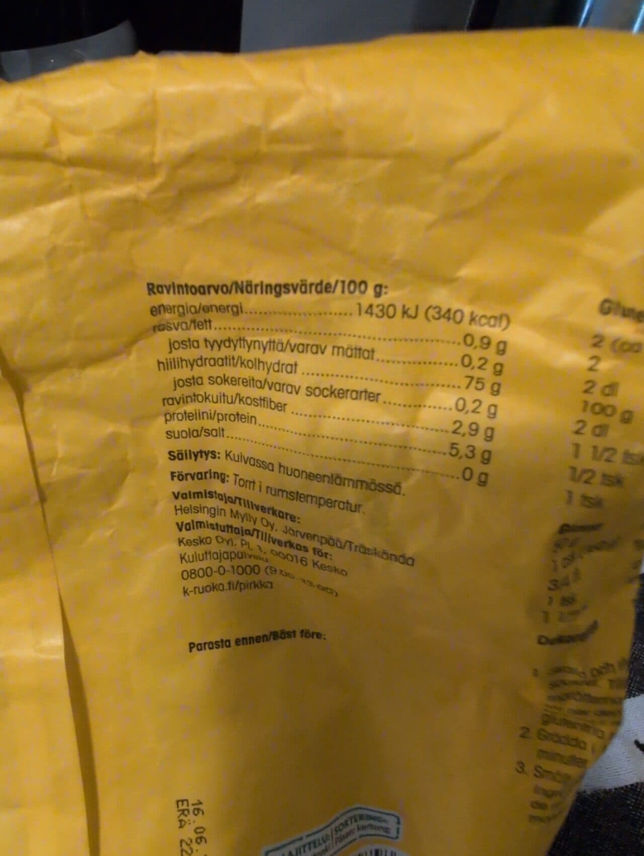 Pirkka Pirkka vaalea gluteeniton jauhoseos packshot