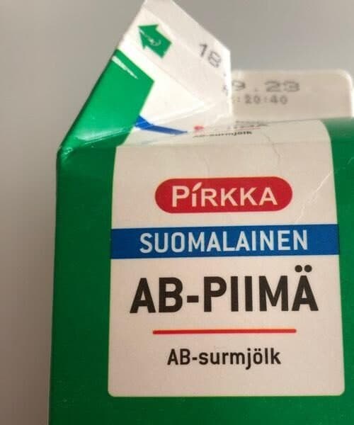 Pirkka AB-piimä packshot