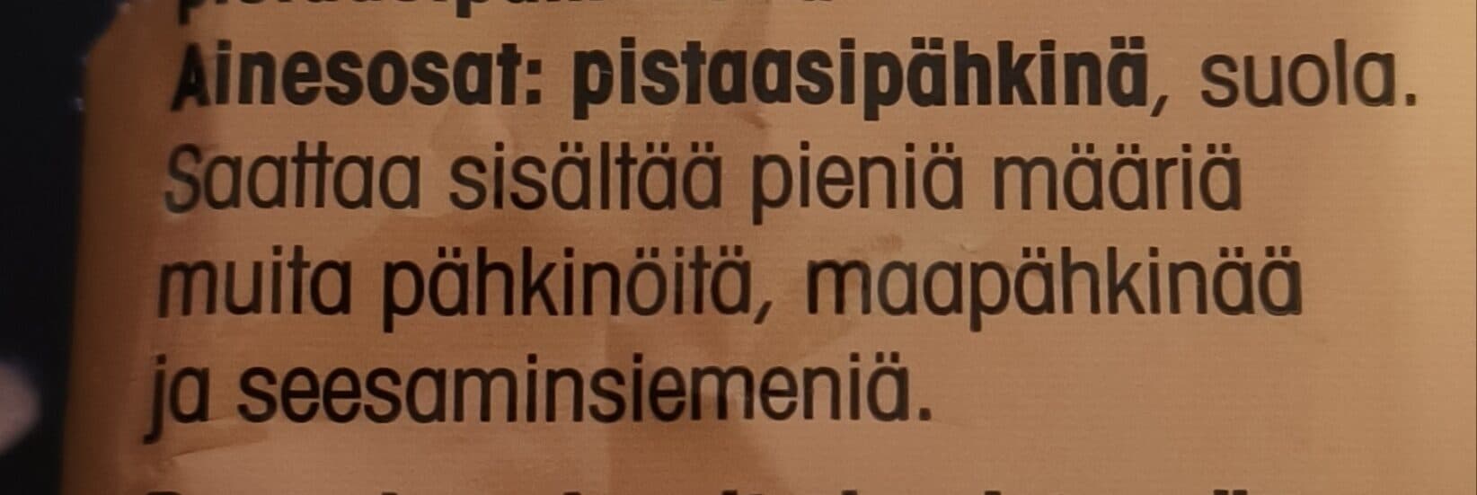 Pirkka Paahdetut ja suolatut pistaasipähkinät packshot