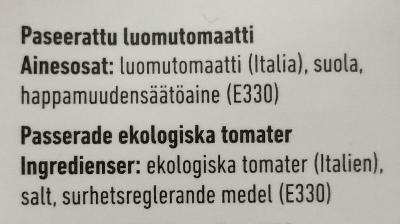 Pirkka Luomu Paseerattu Tomaatti packshot
