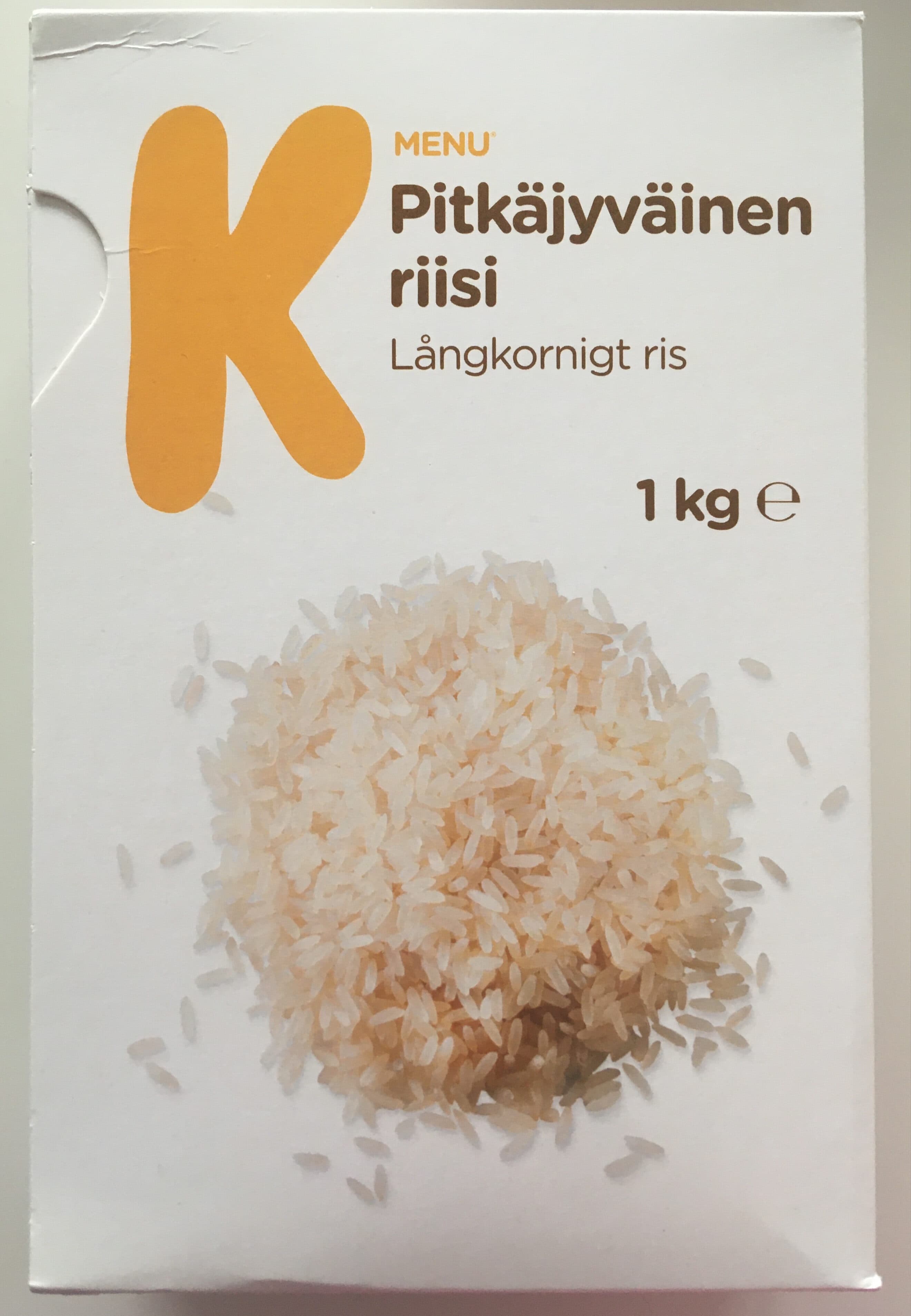 K-Menu Pitkäjyväinen riisi packshot