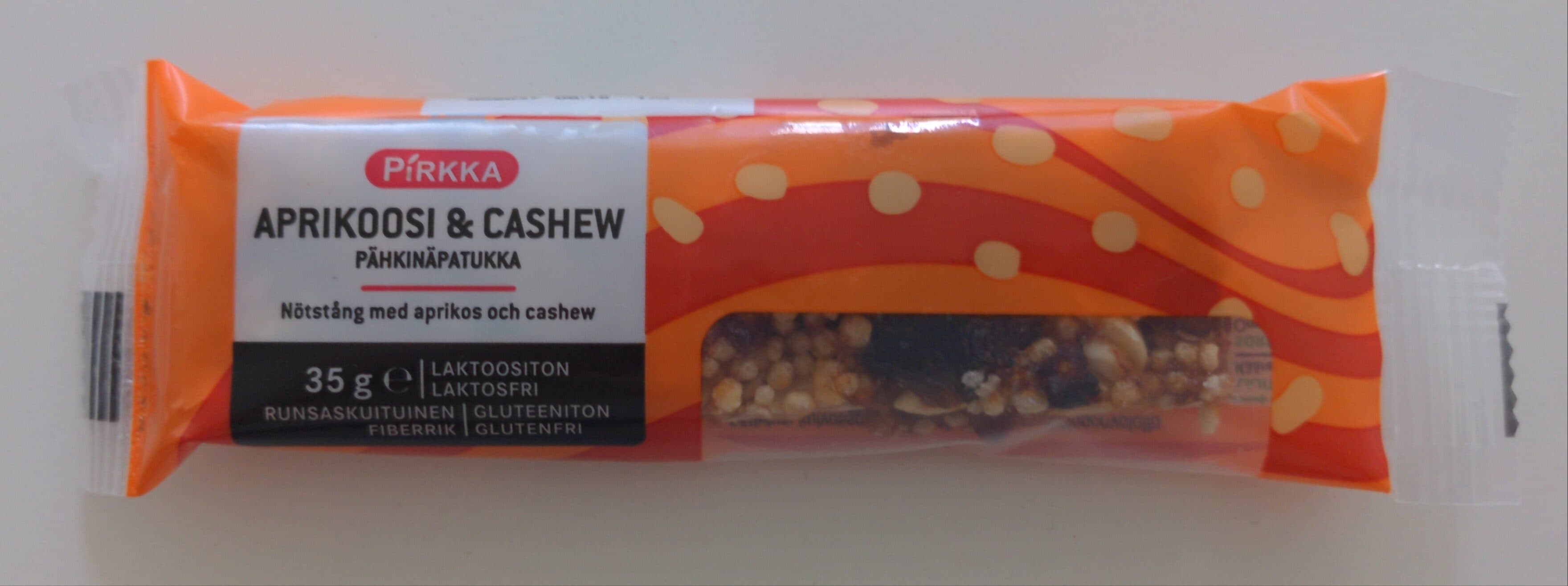 Pirkka Pähkinäpatukka aprikoosi & cashew packshot