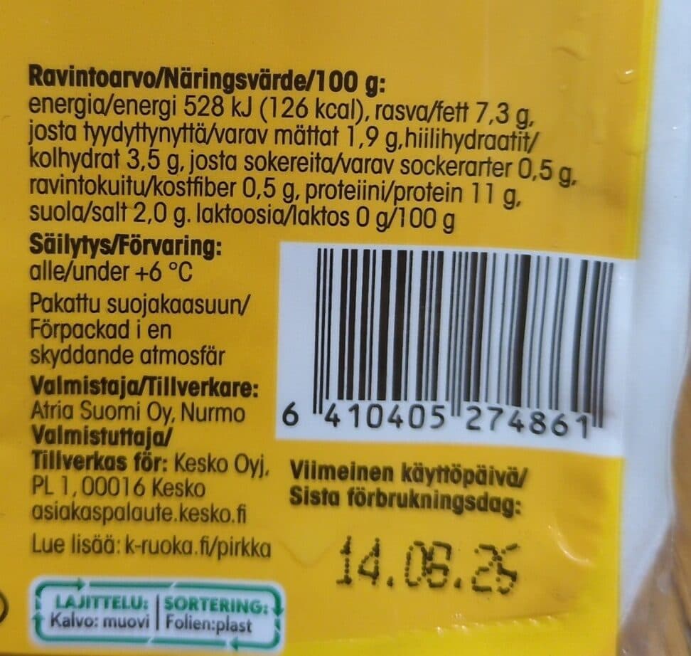 Pirkka Kuoreton kalkkunanakki packshot