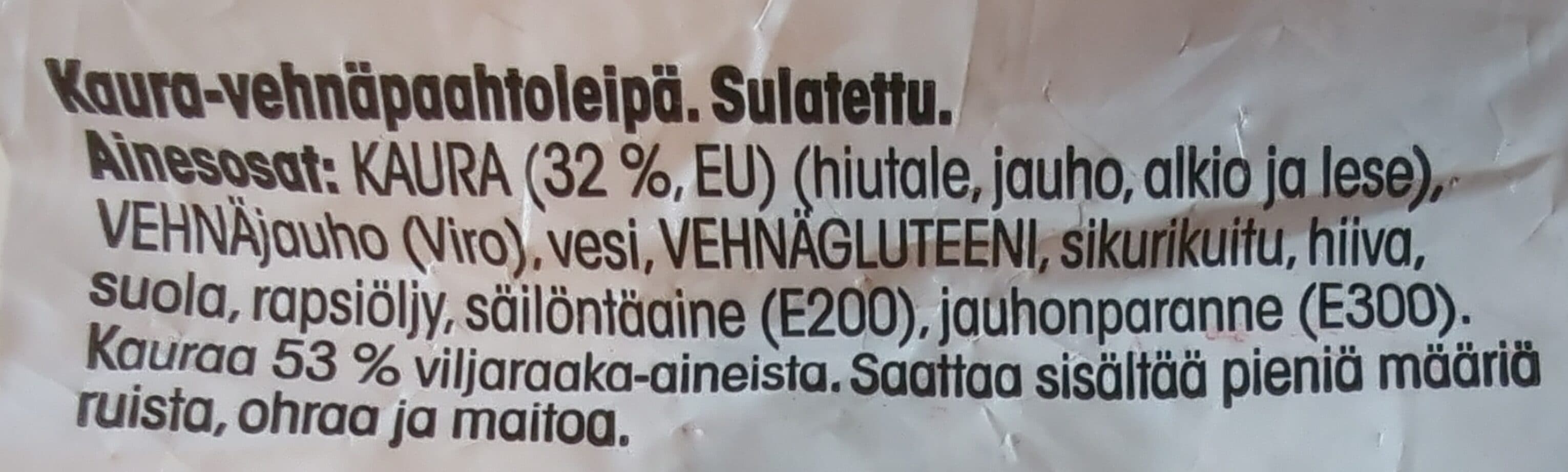Pirkka Kaurapaahtoleipä packshot