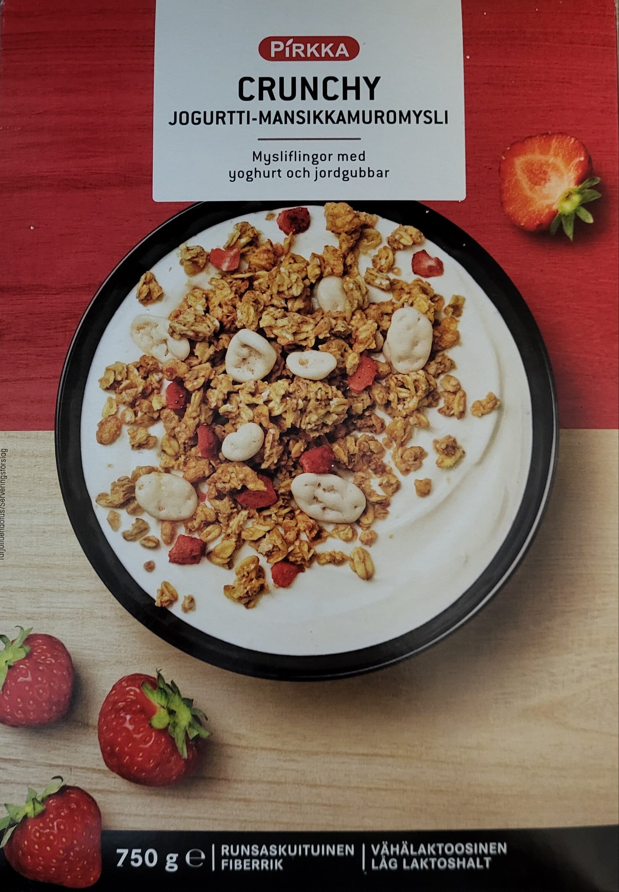 Pirkka Crunchy jogurtti-mansikkamuromysli packshot