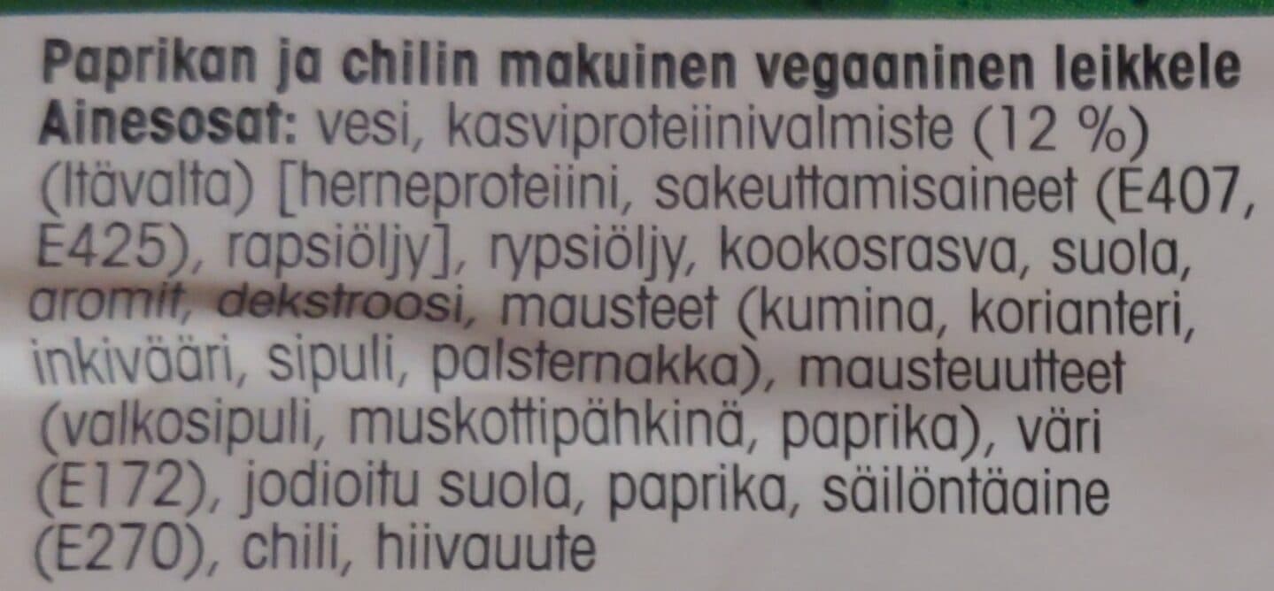 Pirkka Vege kasvisleikkele chili-paprika packshot