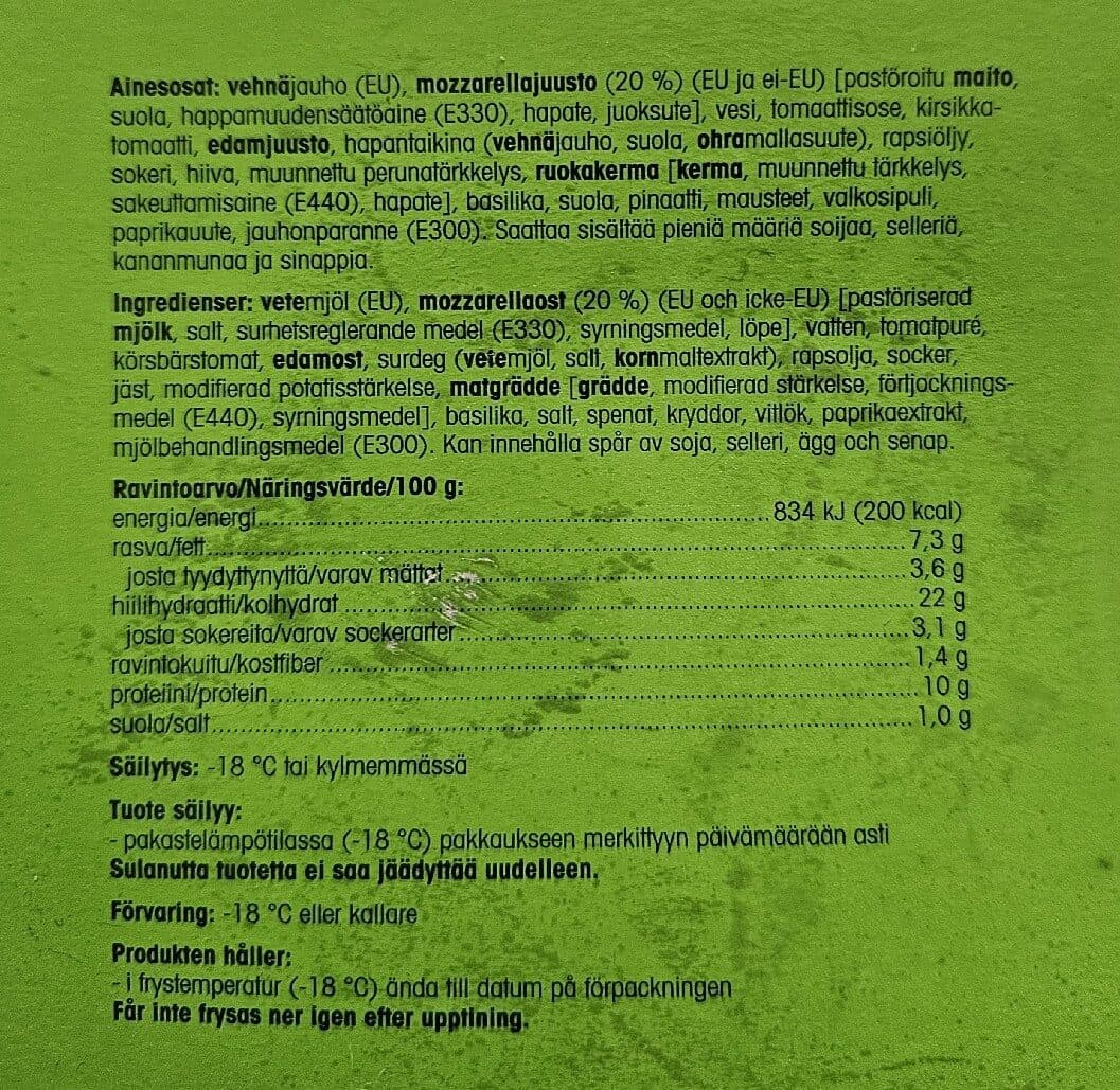 Pirkka Mozarella kiviuunipizza packshot