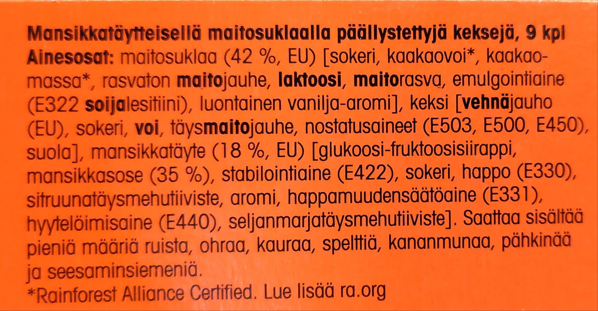 Pirkka Mireille Maitosuklaakeksi mansikka packshot