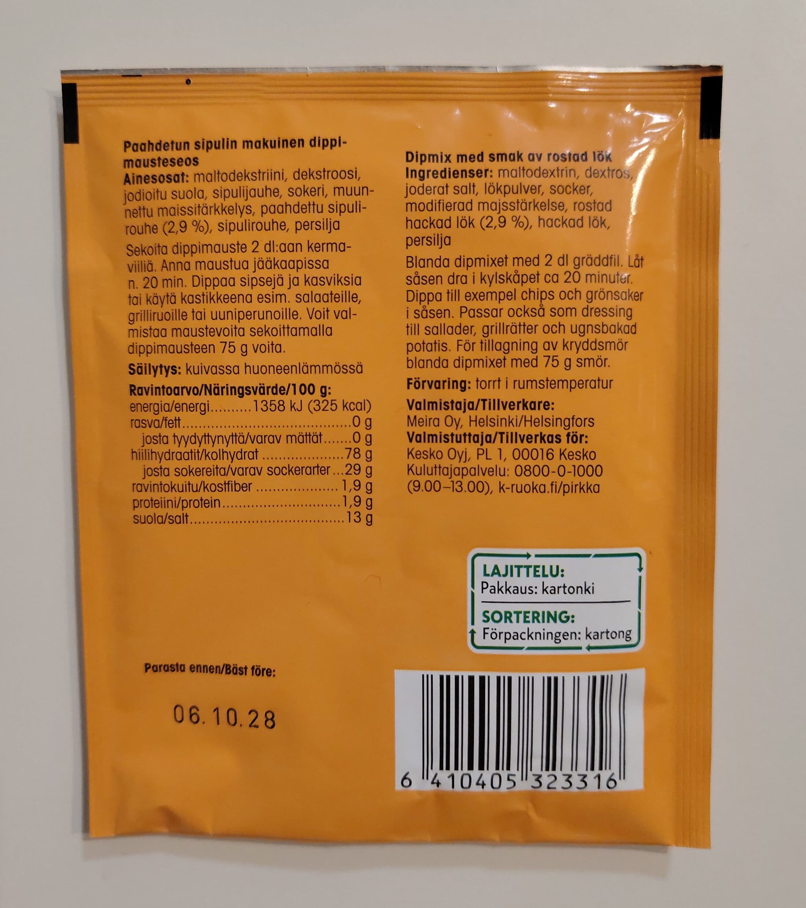 Pirkka Dipmix Roasted Onion packshot