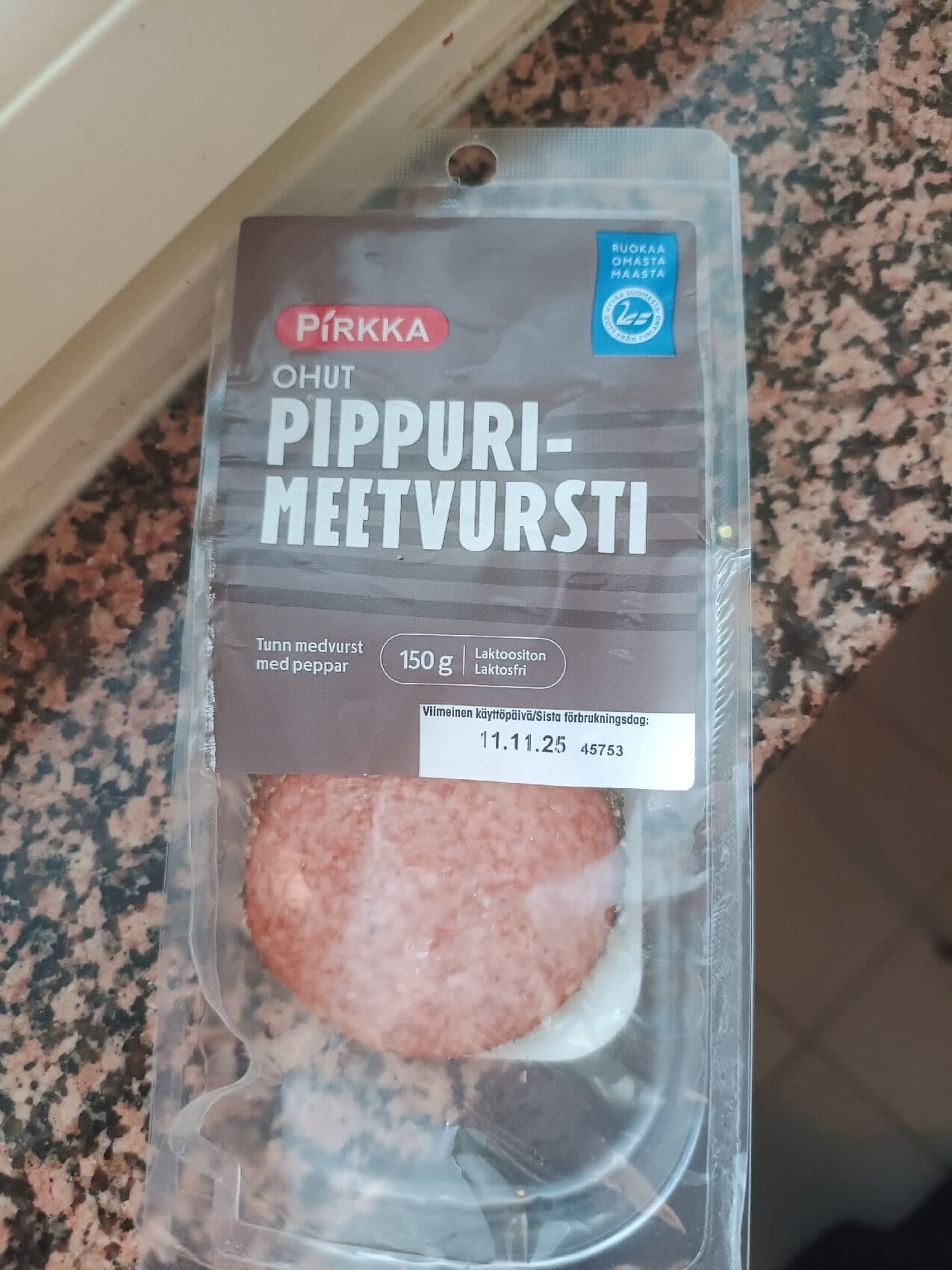 Pirkka Ohut pippurimeetvursti packshot