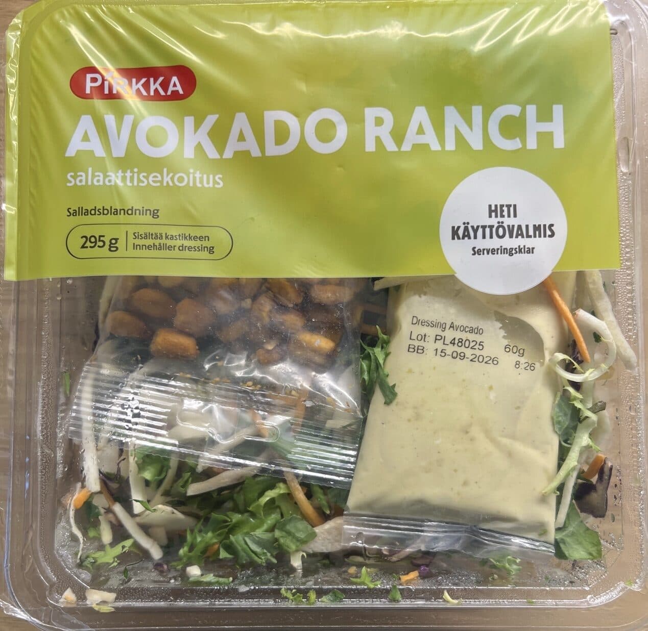 Pirkka Avokado Ranch salaattisekoitus packshot