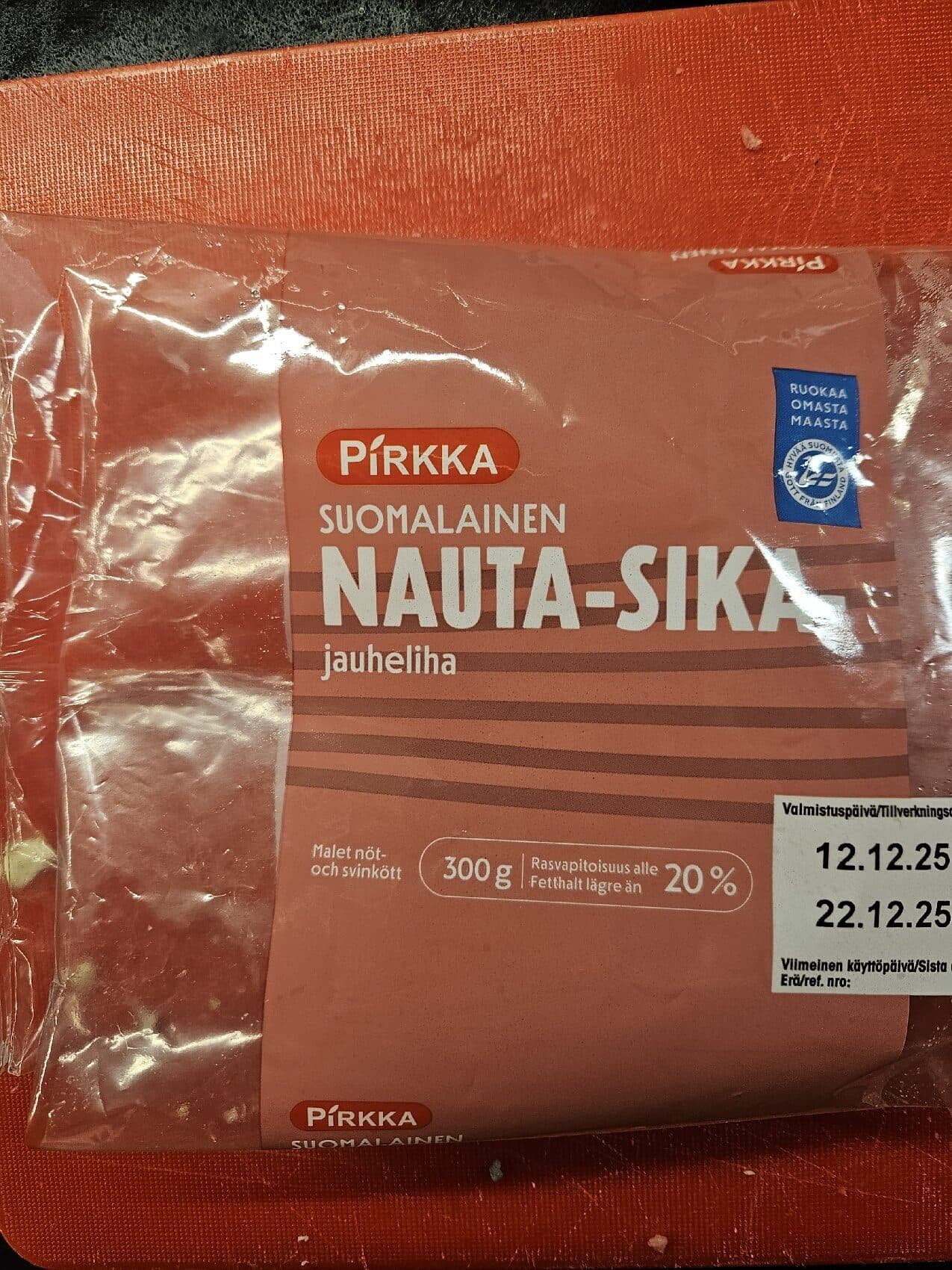 Pirkka Nauta-sika Jauheliha packshot