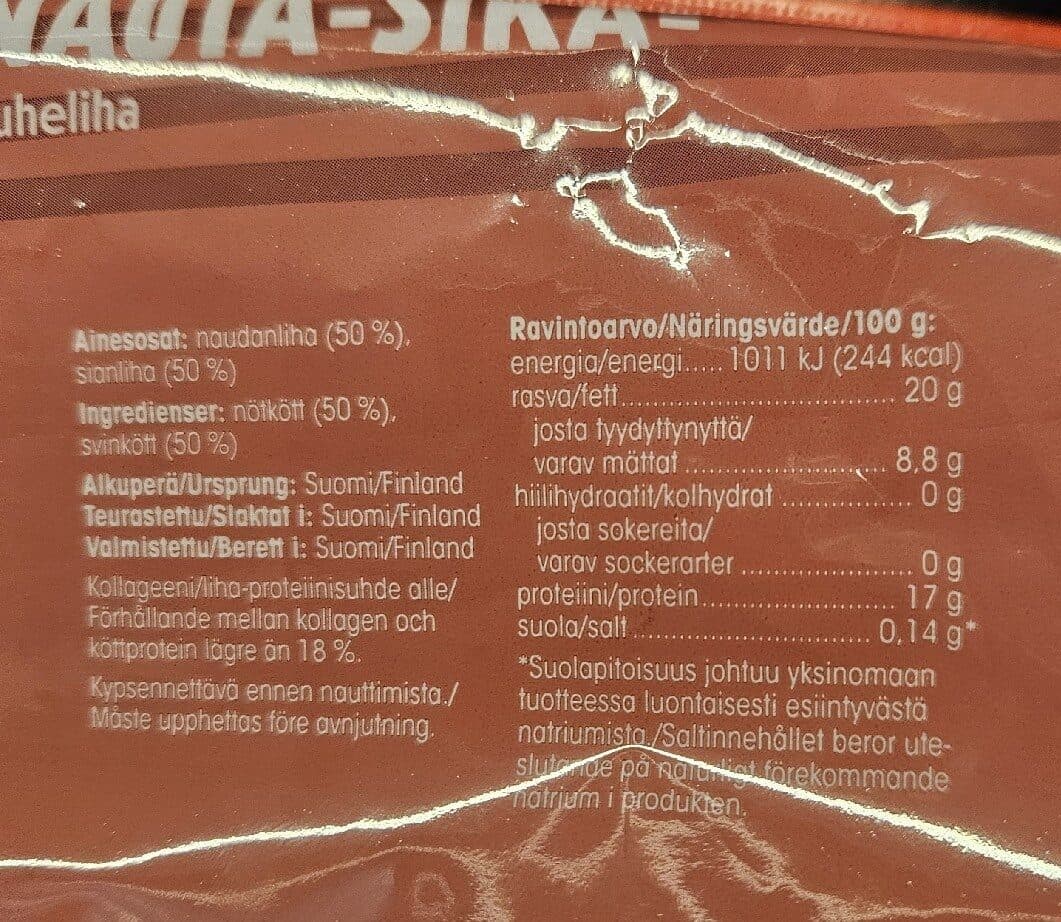 Pirkka Nauta-sika Jauheliha packshot