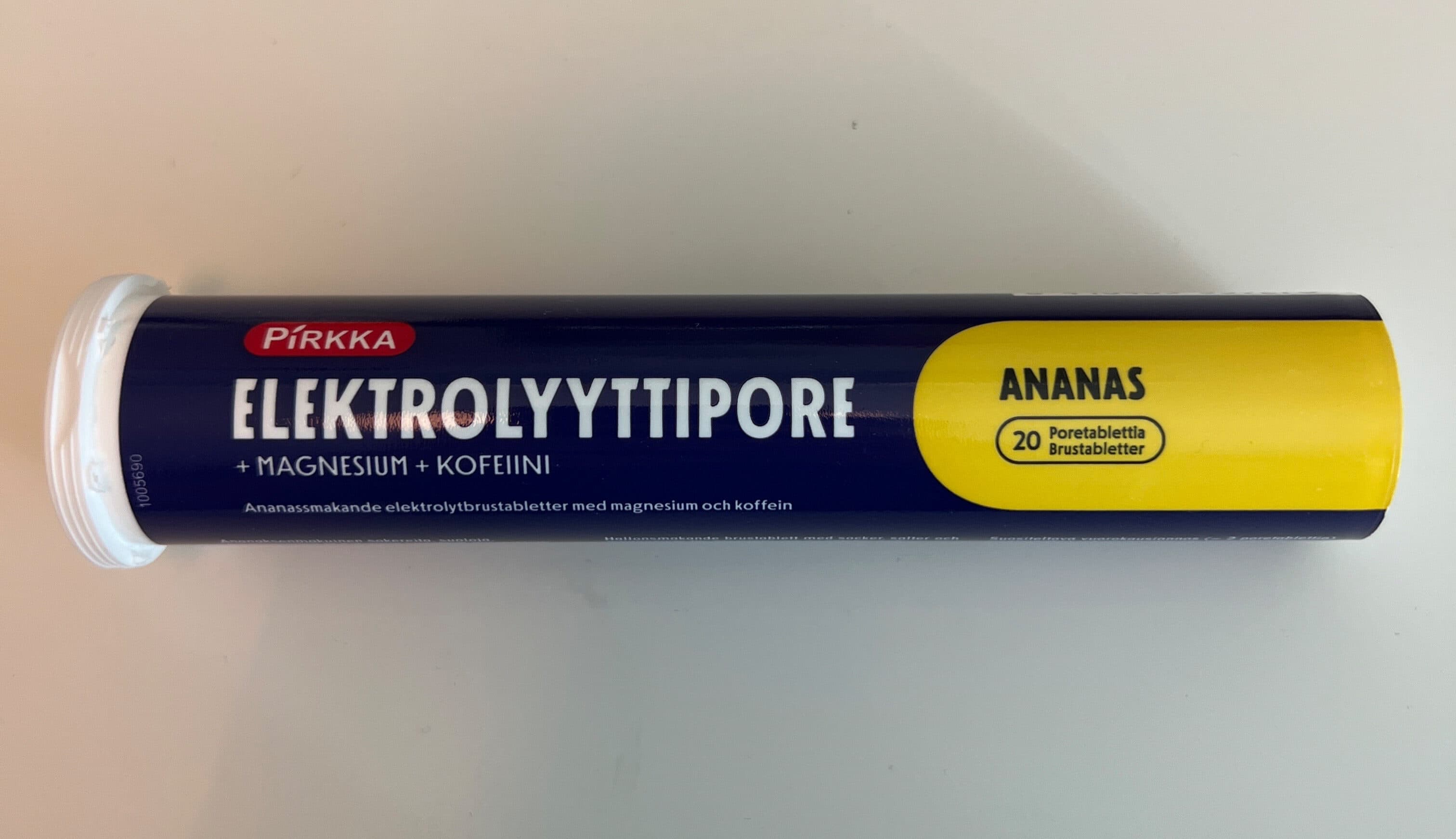 Pirkka Elektrolyyttipore + magnesium + kofeiini Ananas packshot