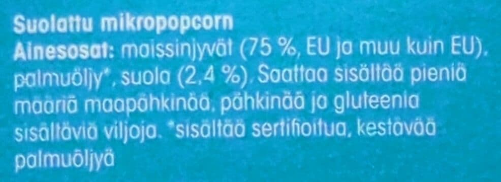 Pirkka Mikropopcorn packshot