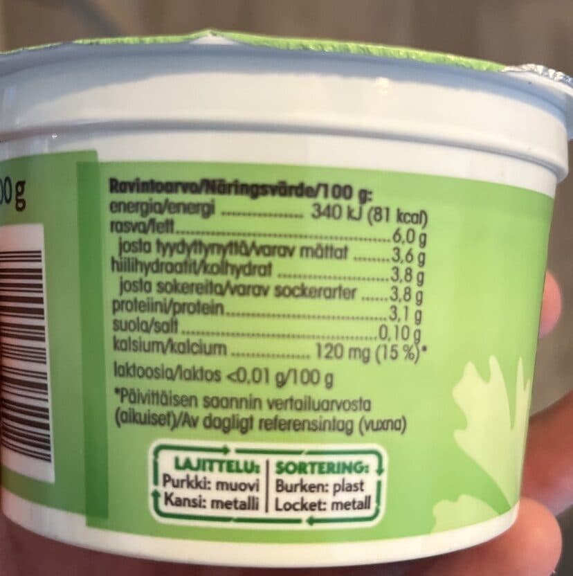 Pirkka Kevyt Kermaviili 6% packshot