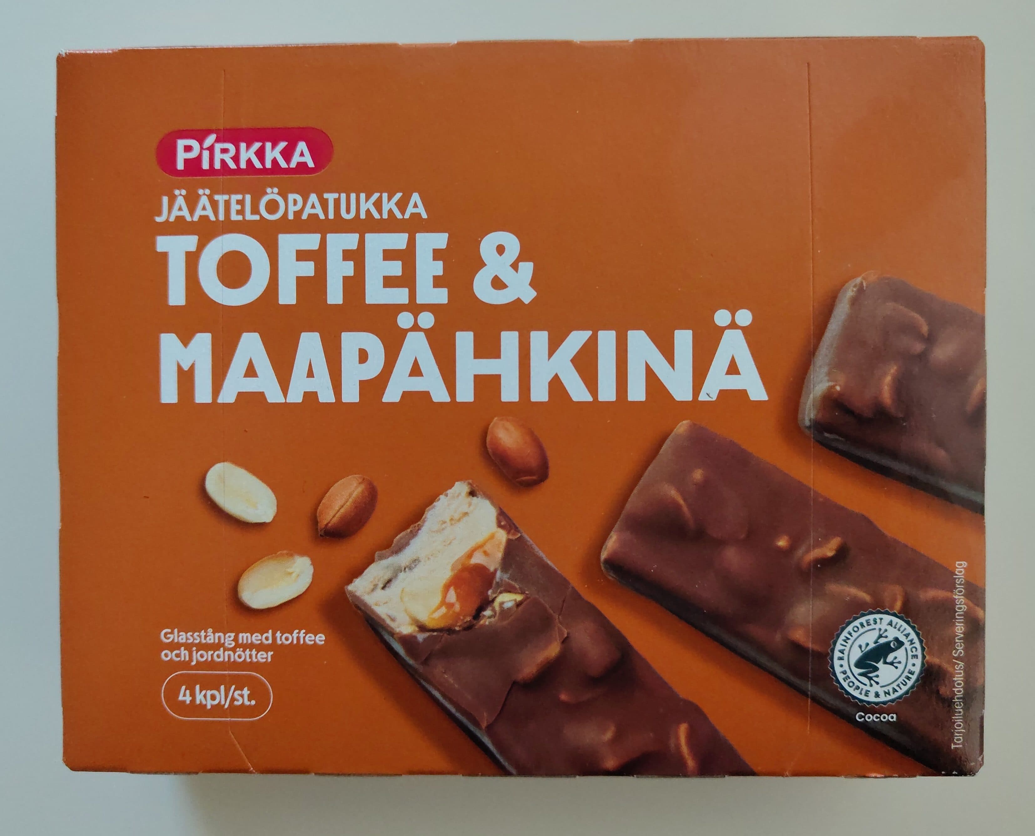 Pirkka Toffee Maapähkinä Jäätelöpuikko packshot