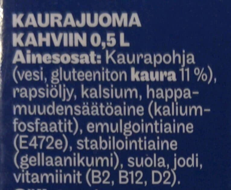 Elovena Kaurajuoma kahviin packshot