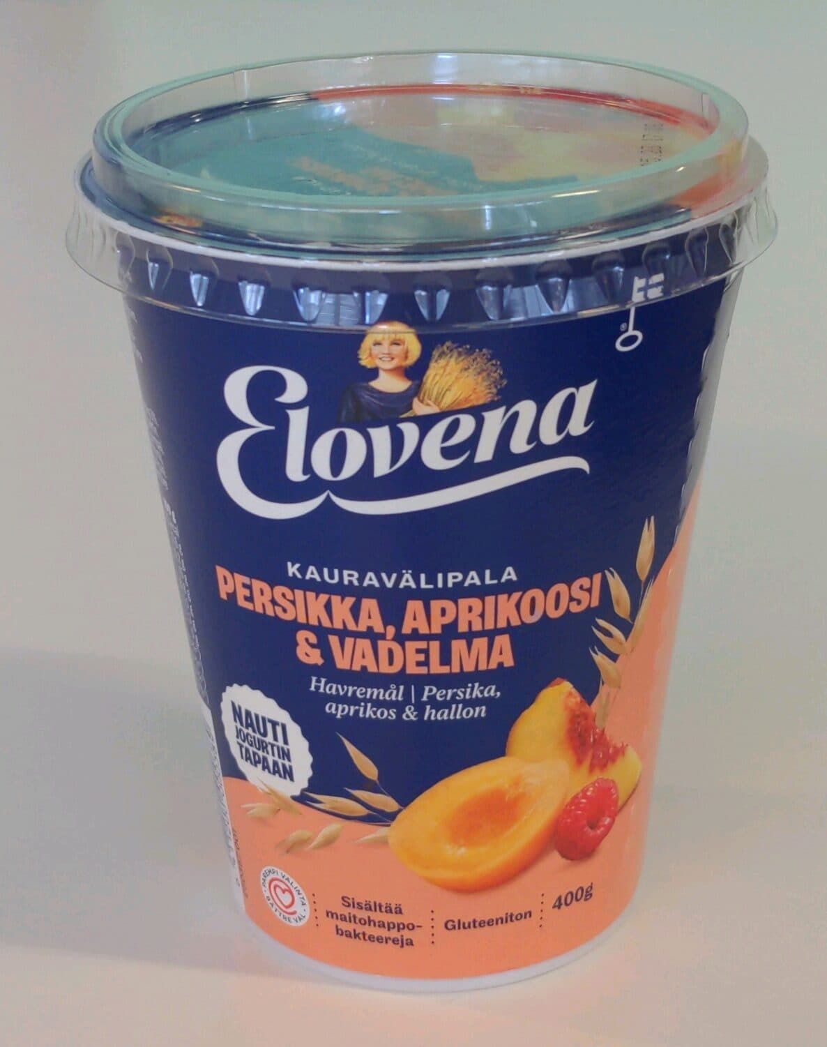 Elovena Kauravälipala persikka, aprikoosi & vadelma packshot