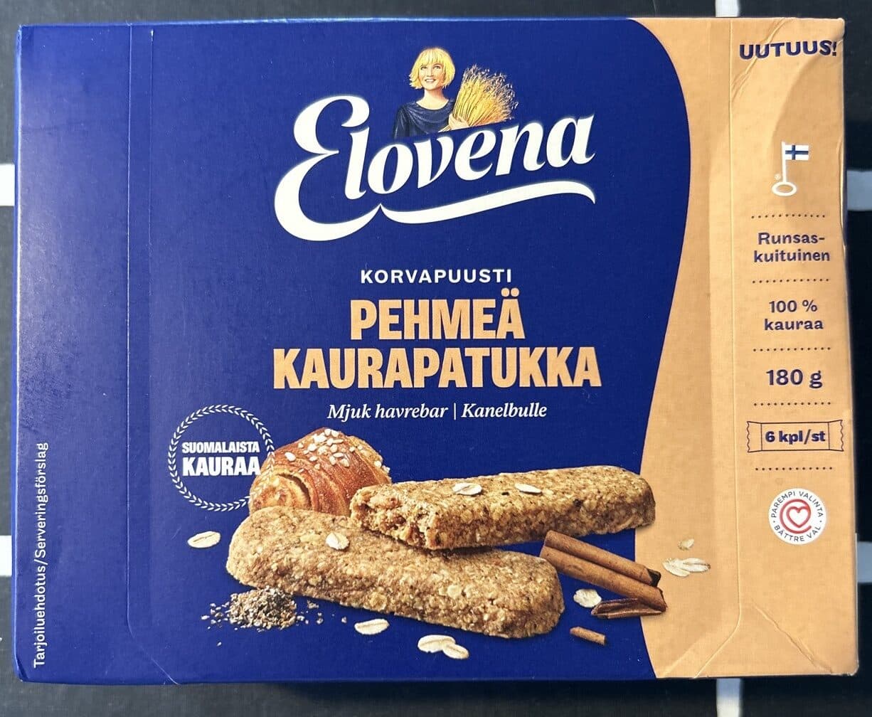 Elovena Pehmeä Kaurapatukka Korvapuusti packshot