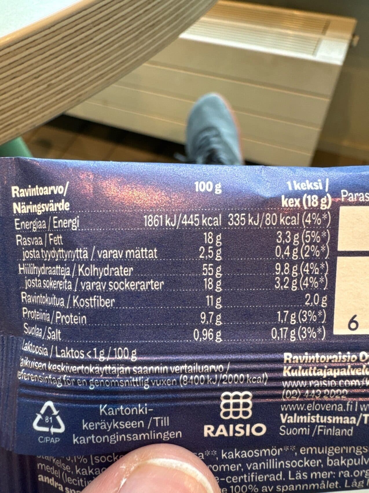 Elovena Välipalakeksi packshot