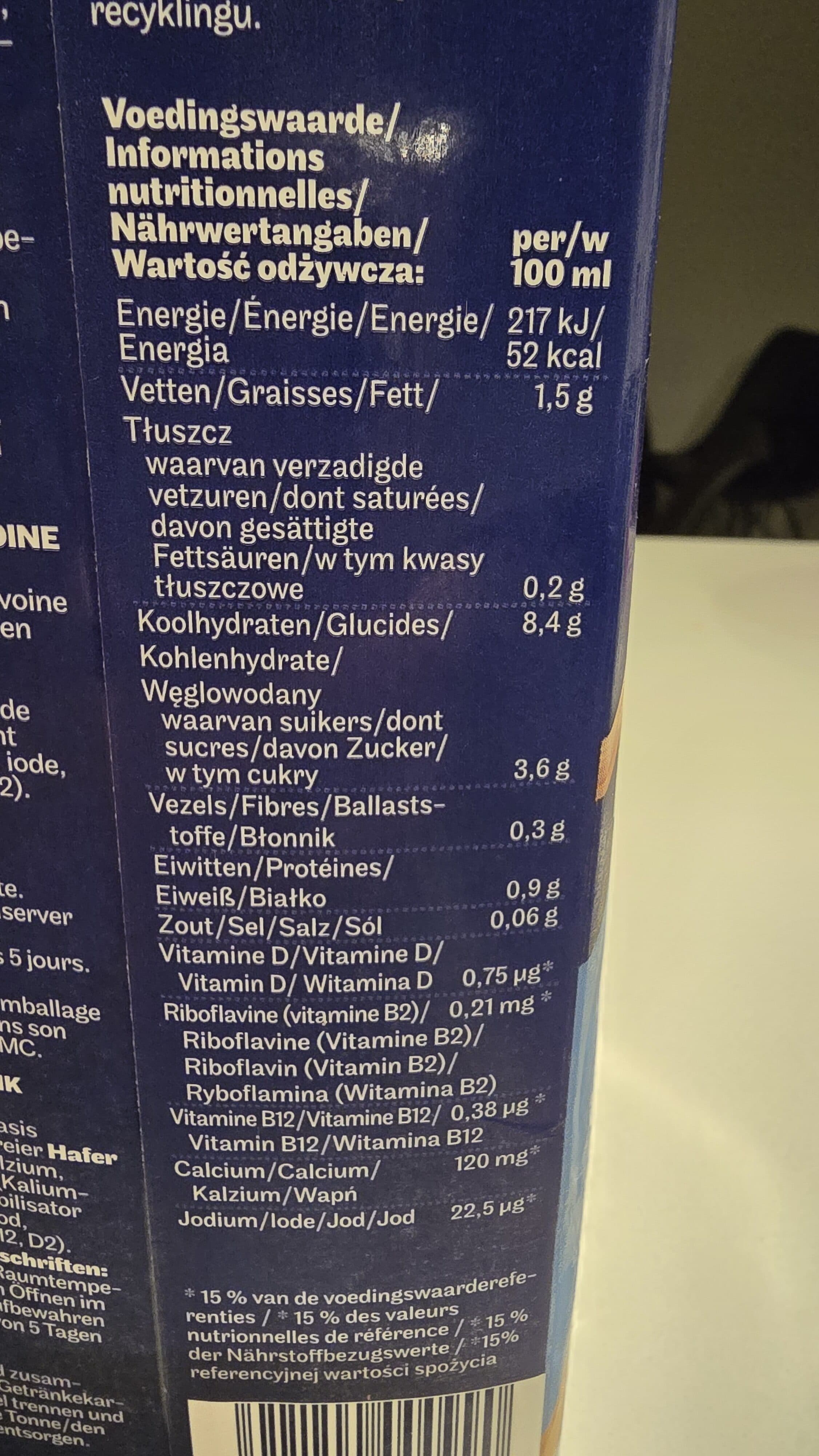 Elovena Oat Drink Naturel packshot