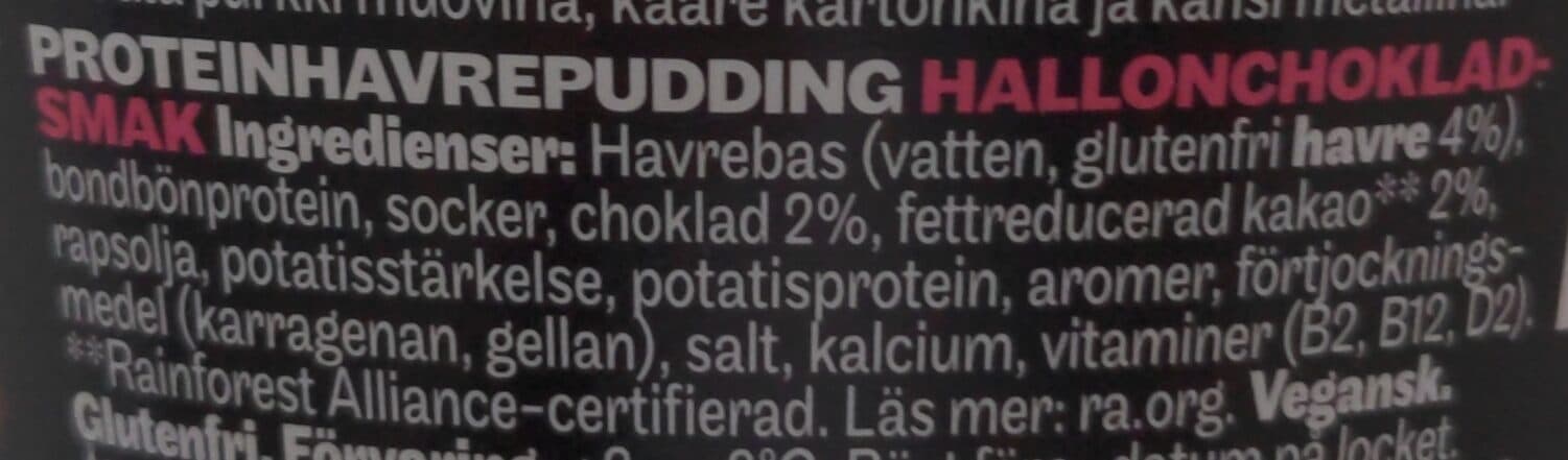 Elovena Vadelmasuklaanmakuinen proteiinikauravanukas packshot
