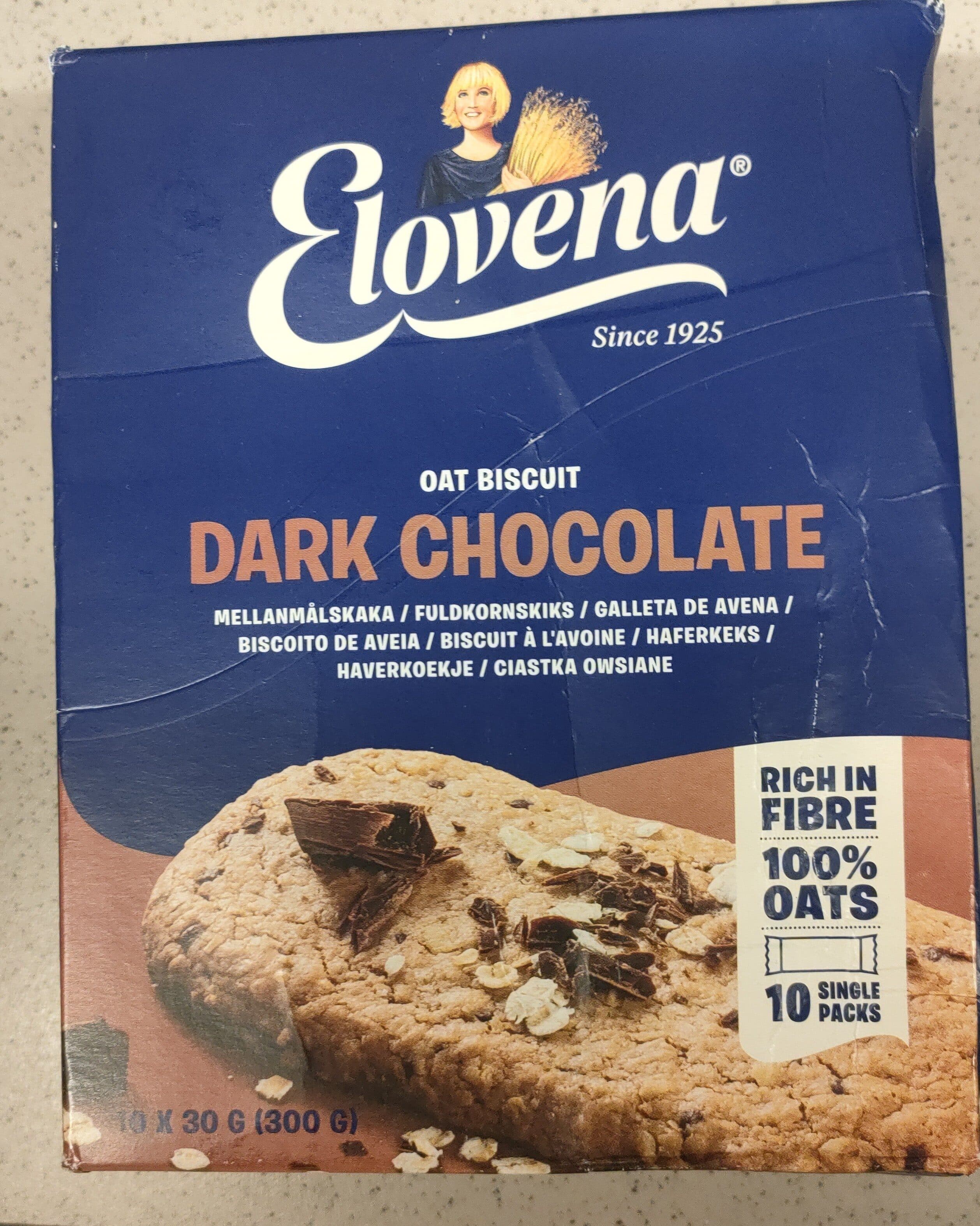 Elovena Ost Biscuit - Dark Chocolate packshot