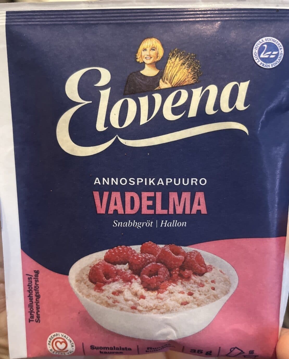 Elovena Annospikapuuro Vadelma packshot