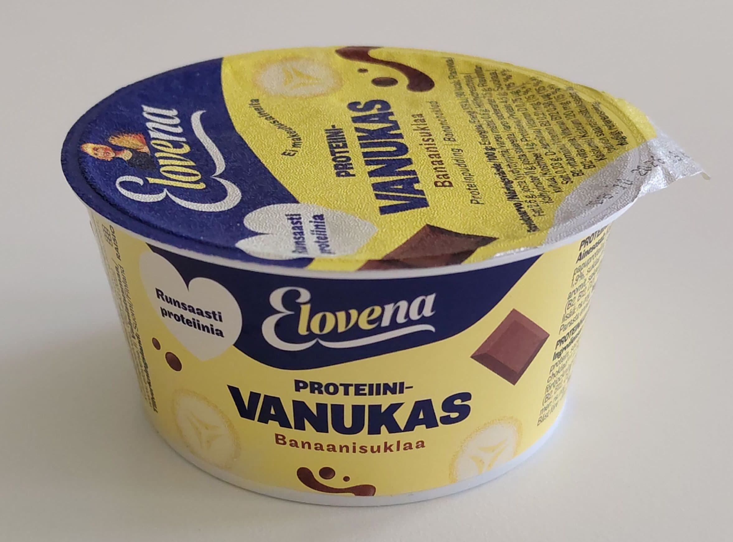 Elovena Proteiinivanukas banaani Suklaa packshot
