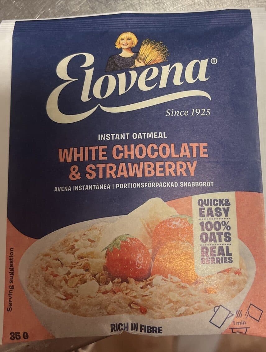 Elovena White Chocolate & Strawberry packshot