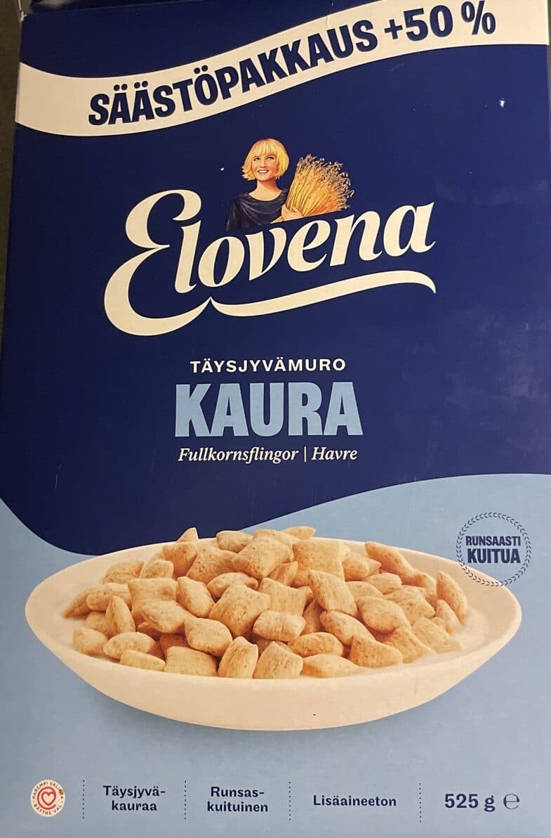 Elovena Täysjyvämuro Kaura packshot